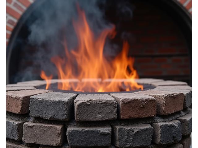 Steam rising from cooling charcoal
