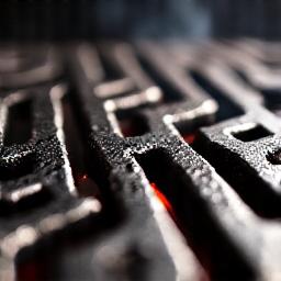 Heavy-duty cast iron grill grate with searing marks