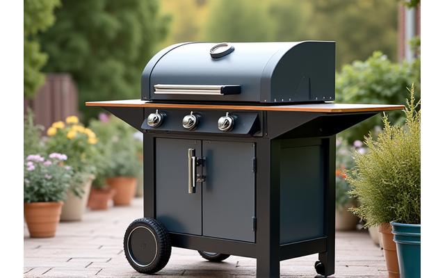 Compact, portable grilling station with integrated tool storage for events