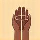 Hands crafting symbol for handcrafted quality