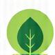 Leaf icon inside a circle for sustainability