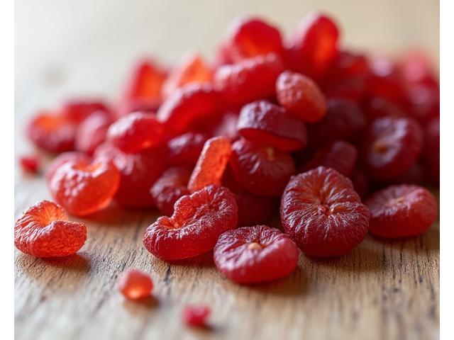 Crimson cherry wood chips, showing fine grain, suitable for subtle, fruity smoke infusions.